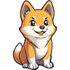 Akita Inu Dog Comic Cute