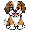 Saint Bernard Hund Comic Niedlich