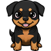 Rottweiler Dog Comic Cute