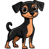 Pinscher Dog Comic Cute
