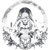 Gothic-Mädchen mit Totenkopf-Design