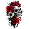 Crâne avec des fleurs