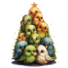Budgie Parakeet Christmas Tree