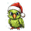 Budgie Parakeet Christmas Santa Hat