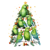 Budgie Parakeet Christmas Tree