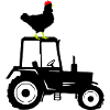 Rooster Silhouette Tractor