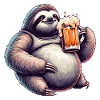 Dad Bod Bierbauch Bier Faultier Geschenk