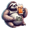 Dad Bod Bierbauch Bier Faultier Geschenk