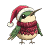 Hummingbird Bird Christmas Comic