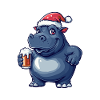 Hippopotamus Christmas Beer