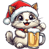 Cat Christmas Beer