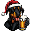 Doberman Dog Christmas Beer