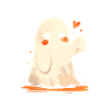 Mignon fantôme fantôme coeur Halloween effrayant