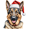 Christmas german shepherd dog