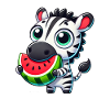 Zebra Watermelon Cartoon Summer Fun