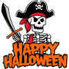 Happy Halloween Pirate Skeleton