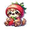 Sloth Strawberry Summer Fruit Design