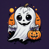 Ghost Ghost Halloween Pumpkin Bat