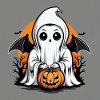 Ghost Ghost Halloween Pumpkin Bat