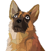 Geometrisk schæferhund kunst