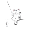 Cat with sunglasses fishing
