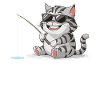 Cat fishing with sunglasses