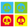Pop art manga skull