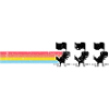 Silhouette de rayures arc-en-ciel pastel