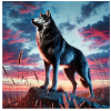 Wolf sunset
