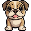 Bulldog Dog Comic Baby