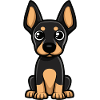 Doberman Dog Comic Baby