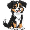 Australian Shepherd Dog Comic Baby