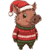 Pig Christmas Comic Boar