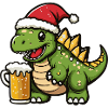 Dinosaur stegosaurus Christmas beer