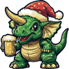 Dinosaur triceratops Christmas Beer