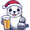 Seal Animal Christmas Beer