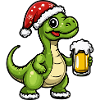 Dinosaur brontosaurus Christmas beer