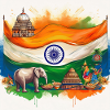 Vibrant Indian Heritage Flag Art