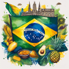 Brazilian Flag and Traditional Foods