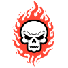Skull in flames