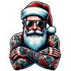 Tattooed Santa Claus inked Christmas
