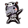 Halloween Skeleton Cute Hippopotamus Men