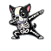 Boston Terrier Halloween Skeleton Cuter