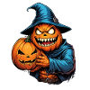 Halloween Pumpkin Witch Hat Midnight