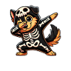 German Shepherd Halloween Skeleton