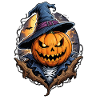 Halloween Pumpkin Witch Hat Midnight