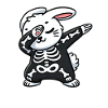 Halloween Rabbit Skeleton Cute Bunny