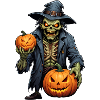 Zombie Happy Halloween Creepy Pumpkins