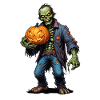 Zombie Happy Halloween Creepy Pumpkins