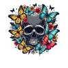 Skull Butterfly Design